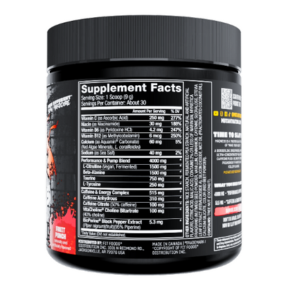 Mutant Madness Pre-Workout Ingredients