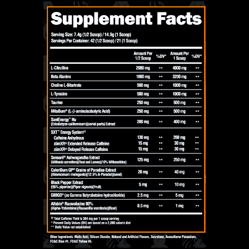 Superhuman Burn Hulk Juice Ingredients