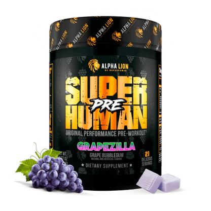 Superhuman Pre Alpha Lion Workout Supplement with Natural Caffeine and Citrulline